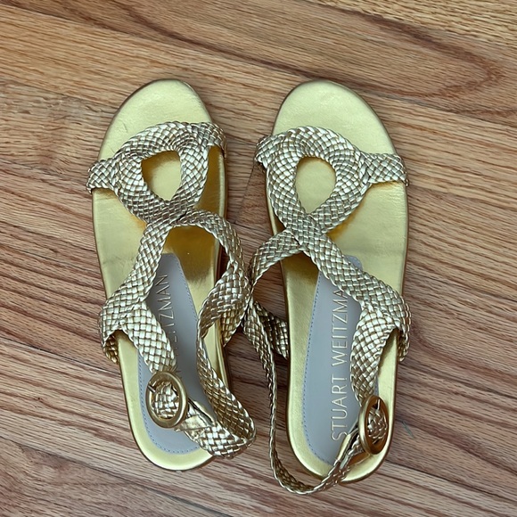 Stuart Weitzman Women's Teodora Braided Slingback Sandal, Metallic US 7.5 - Picture 11 of 16